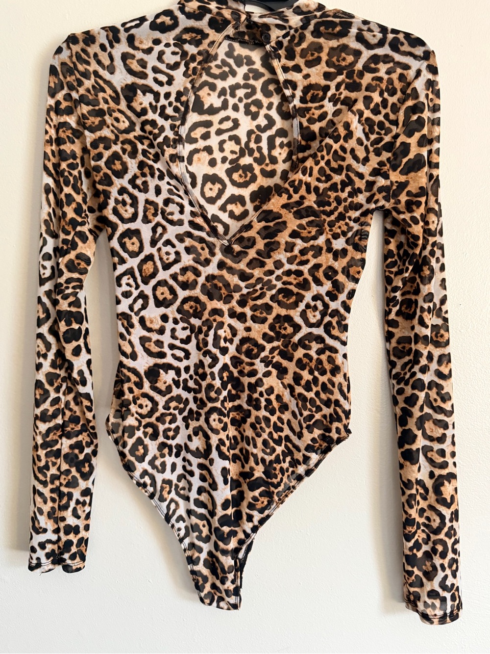 Leopard Print Long-Sleeve Kids One-Piece Swimsuit - Brown